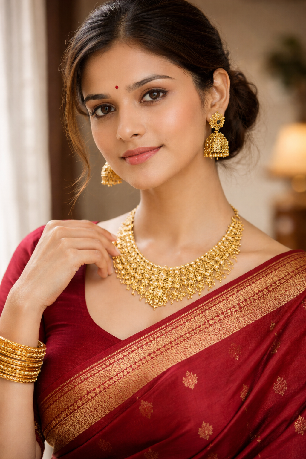 model wearing bridal jewellery